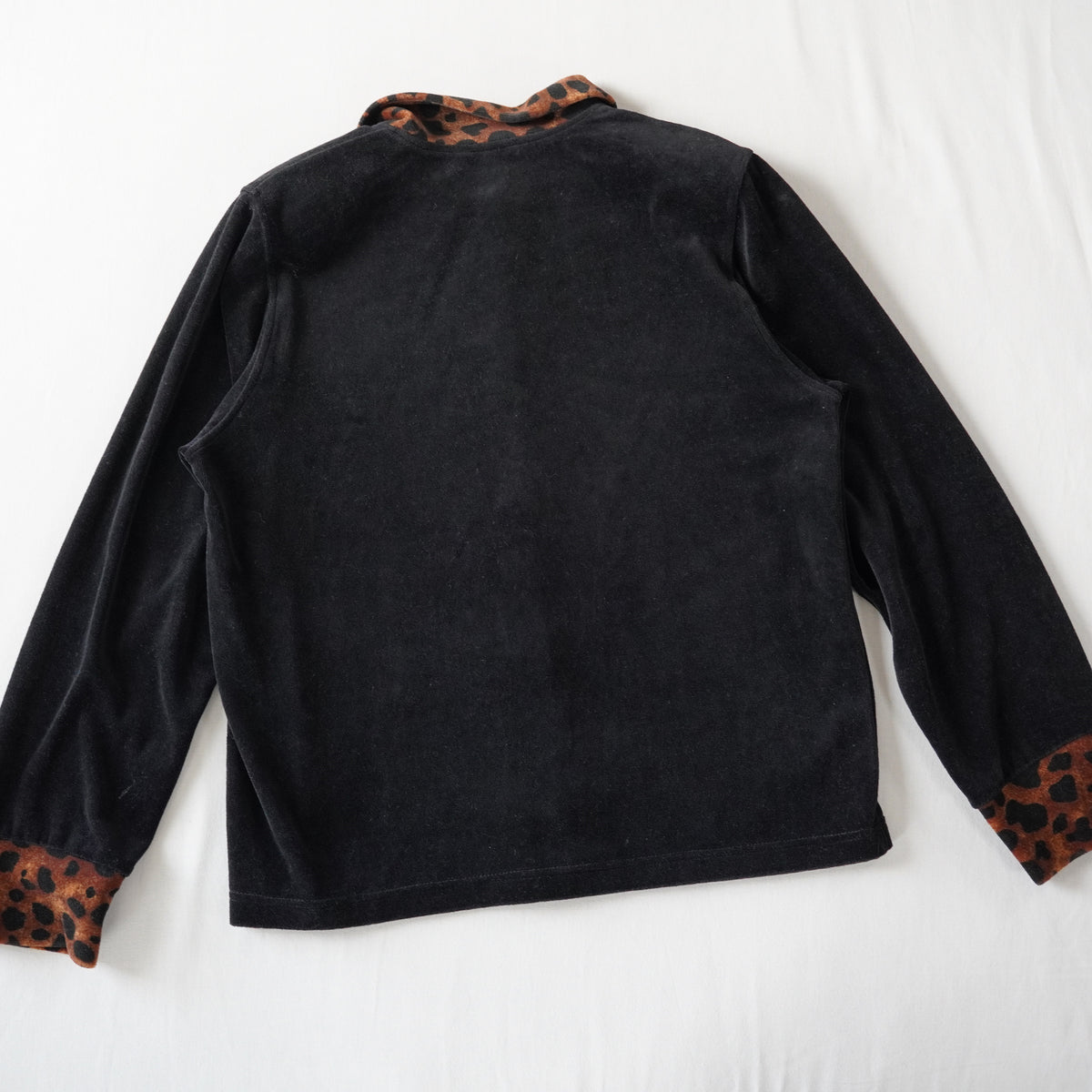 Richard & Company Velour Leopard Trim Jacket | Vintage | Small