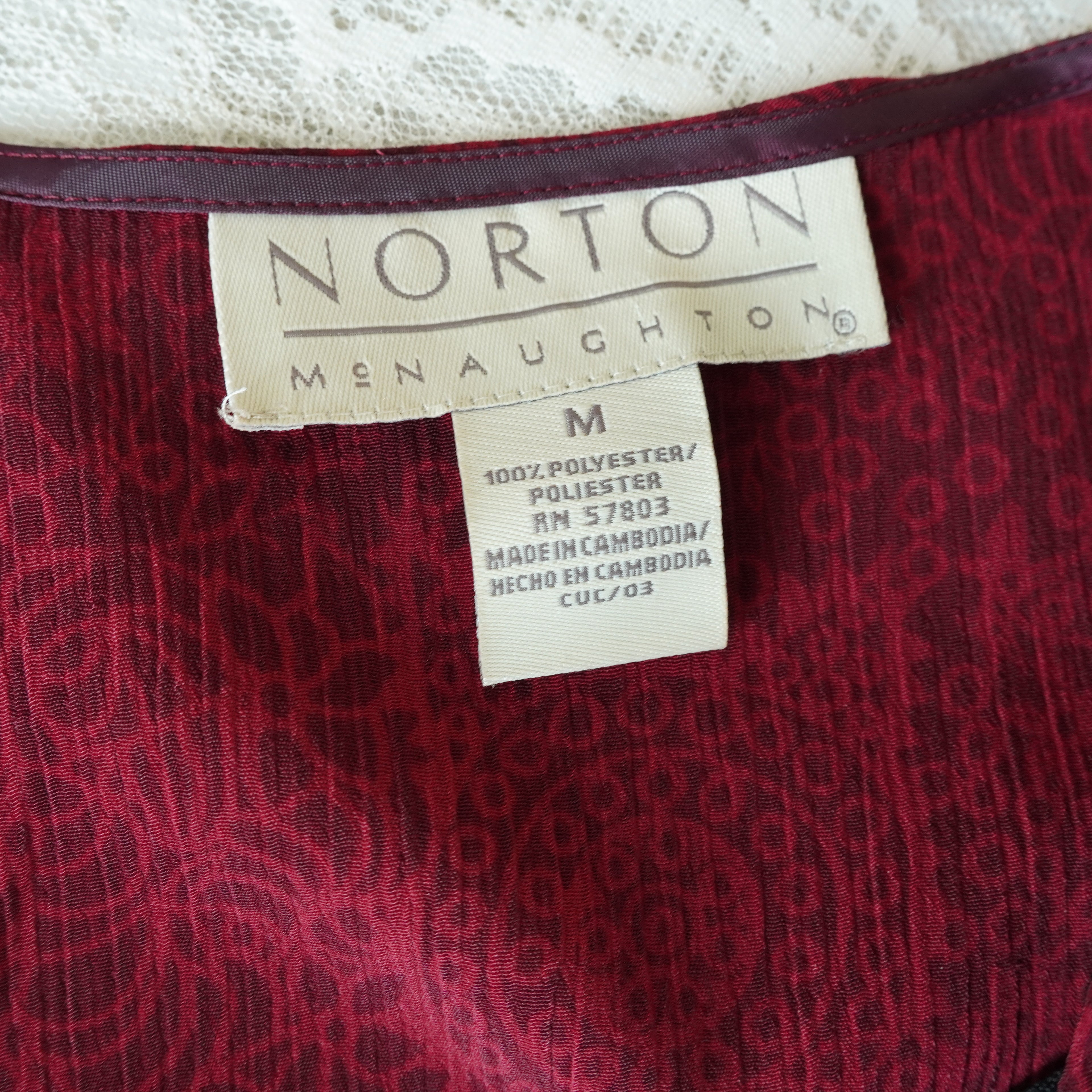 Norton McNaughton Burgundy Maxi Dress Floral Print | Y2K | Size M