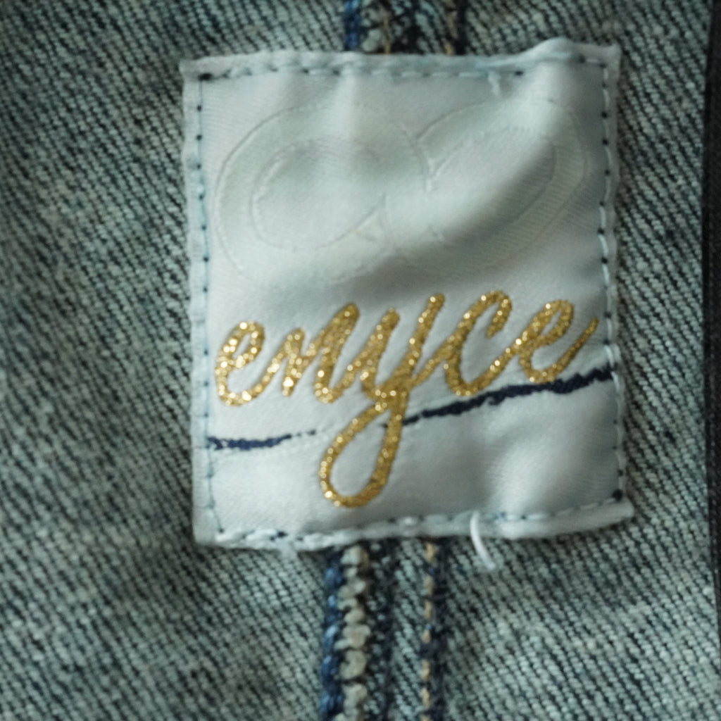 Enyce Denim Mini Dress Zip Pocket Strap Dress Blue