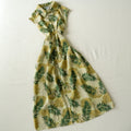 Robbie Bee 100% Silk Tropical Leaf Button Front Midi Shirt Dress | Size 16