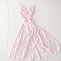 Delicates Pink Chiffon Beaded Slip Dress | Y2K | Large
