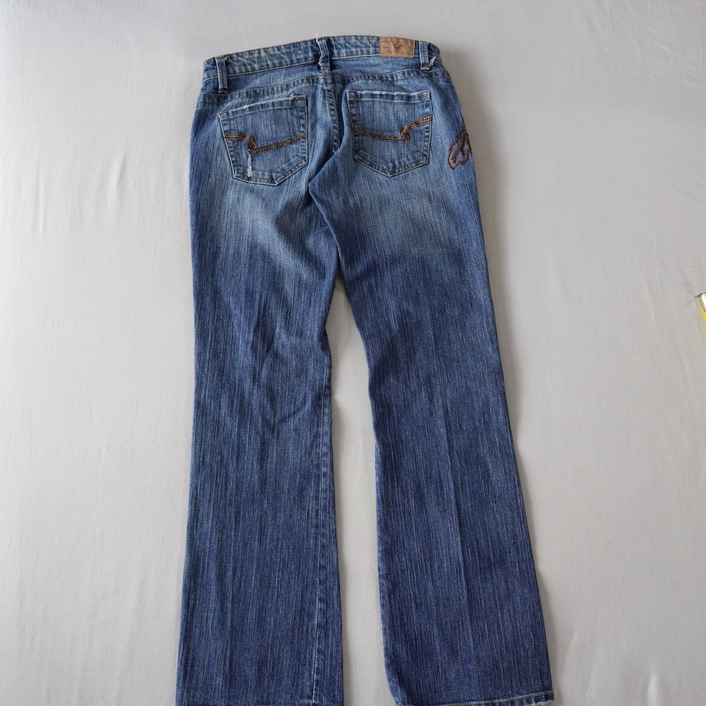 American Eagle Embroidered Sequin Low Rise Bootcut Jeans | Y2K |Size 6