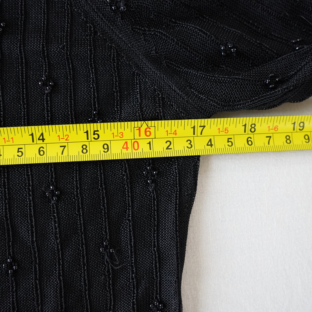 Valerie Stevens Beaded Pointelle Cardigan | Vintage | Small