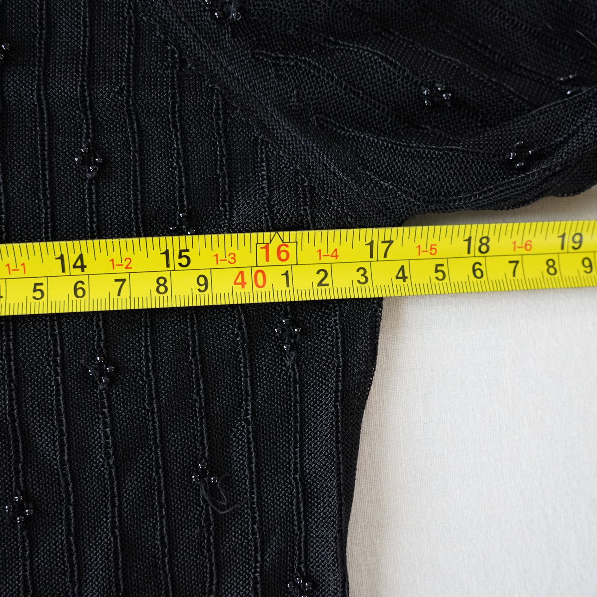 Valerie Stevens Beaded Pointelle Cardigan | Vintage | Small
