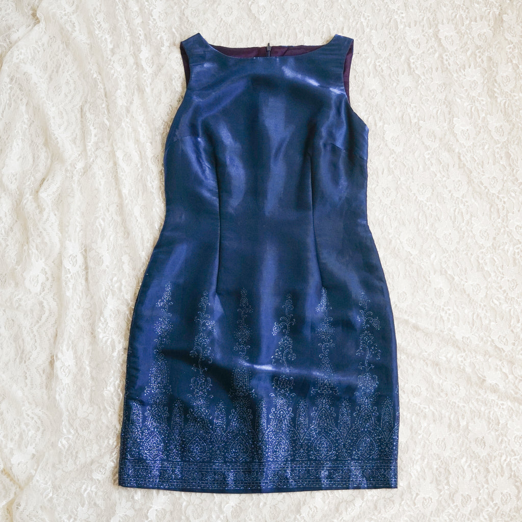 CDC Sapphire Blue Shimmer Sheath Dress | Size 6