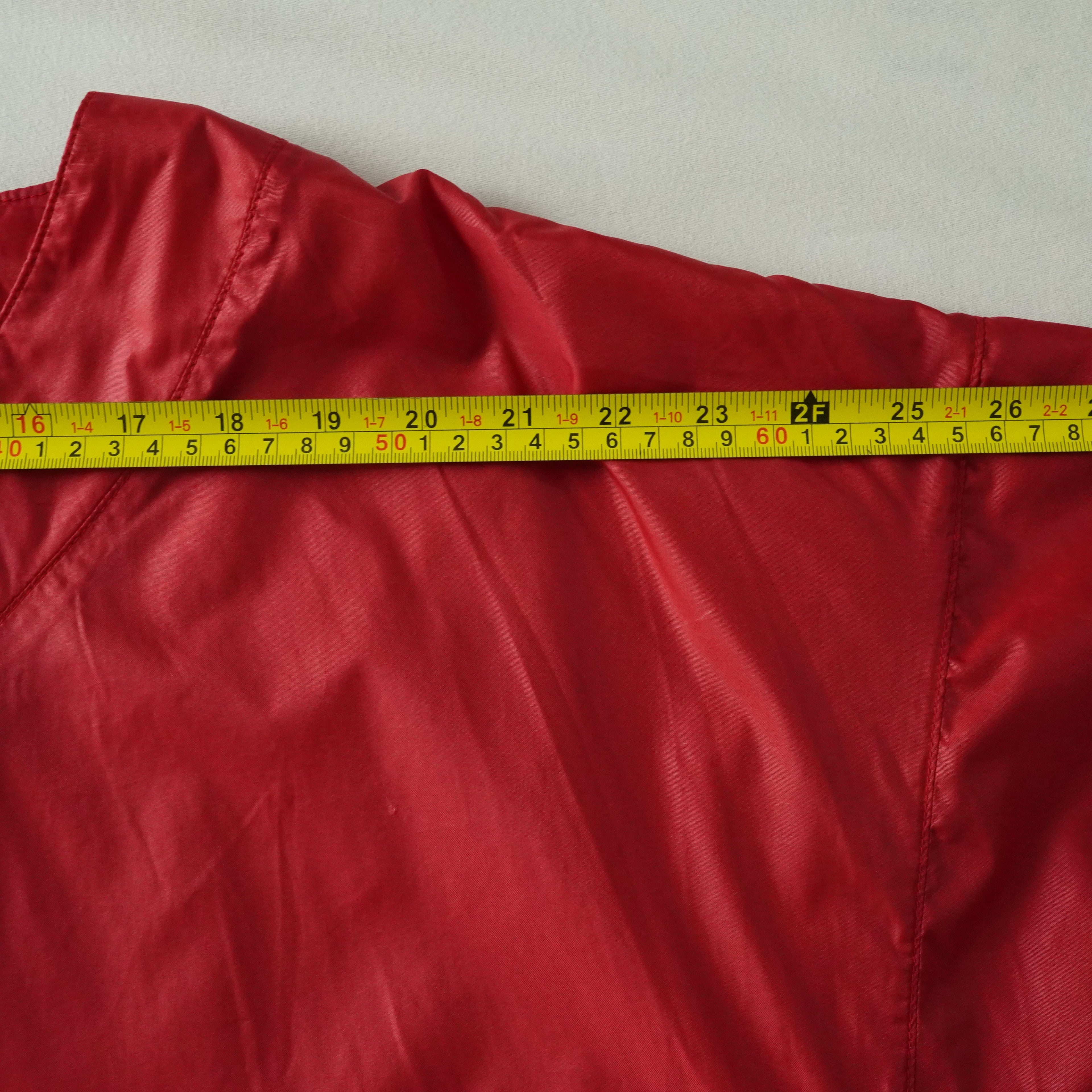 Russell Athletic Red Nylon Wind Pullover Made in Korea | Large