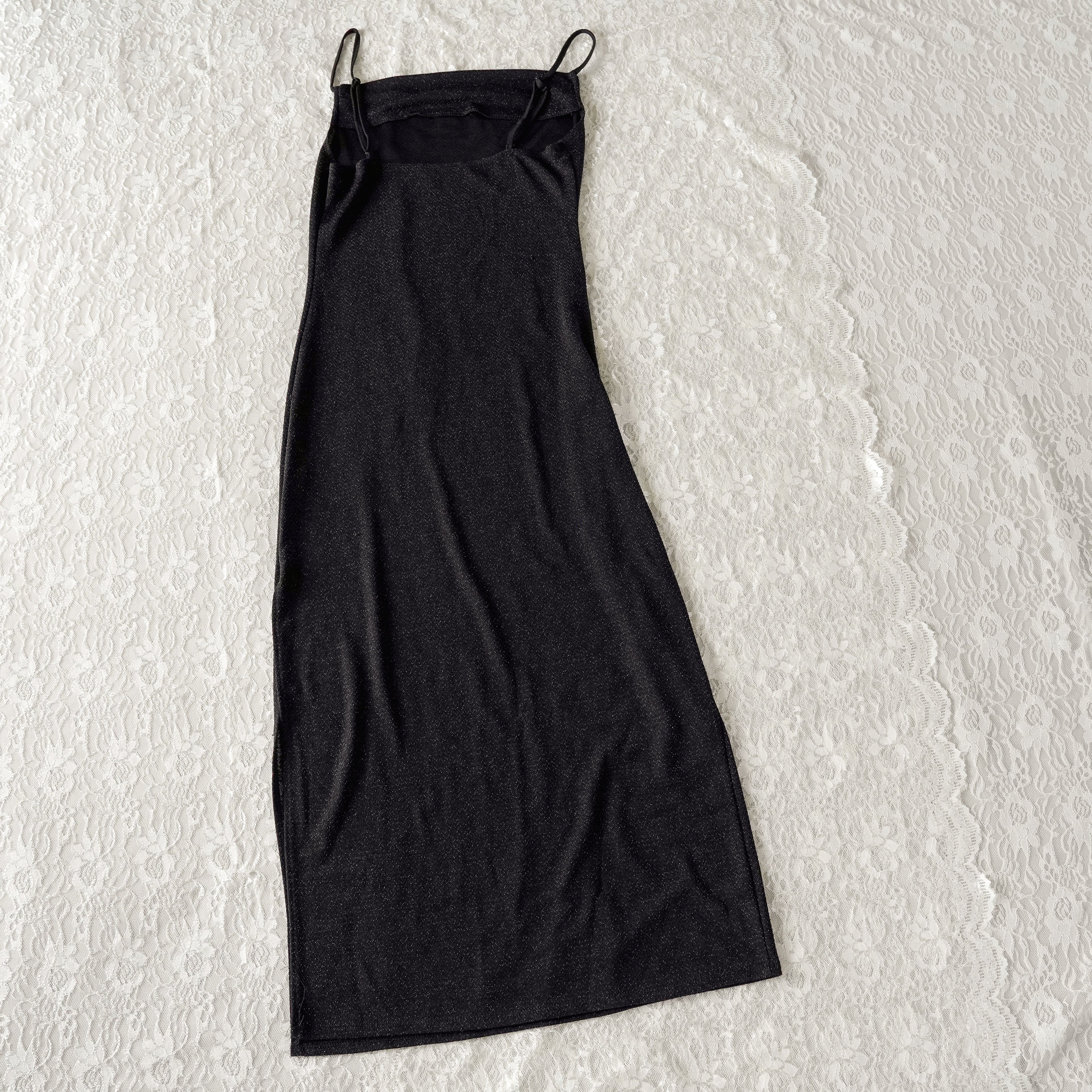 Bebe Sheer Shimmer Cowl Neck Maxi Slip Dress | Y2K | Medium