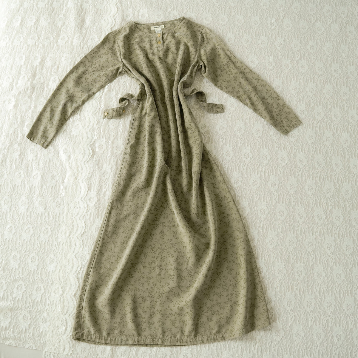 Eddie Bauer Sage Floral Maxi Dress | Vintage | Small