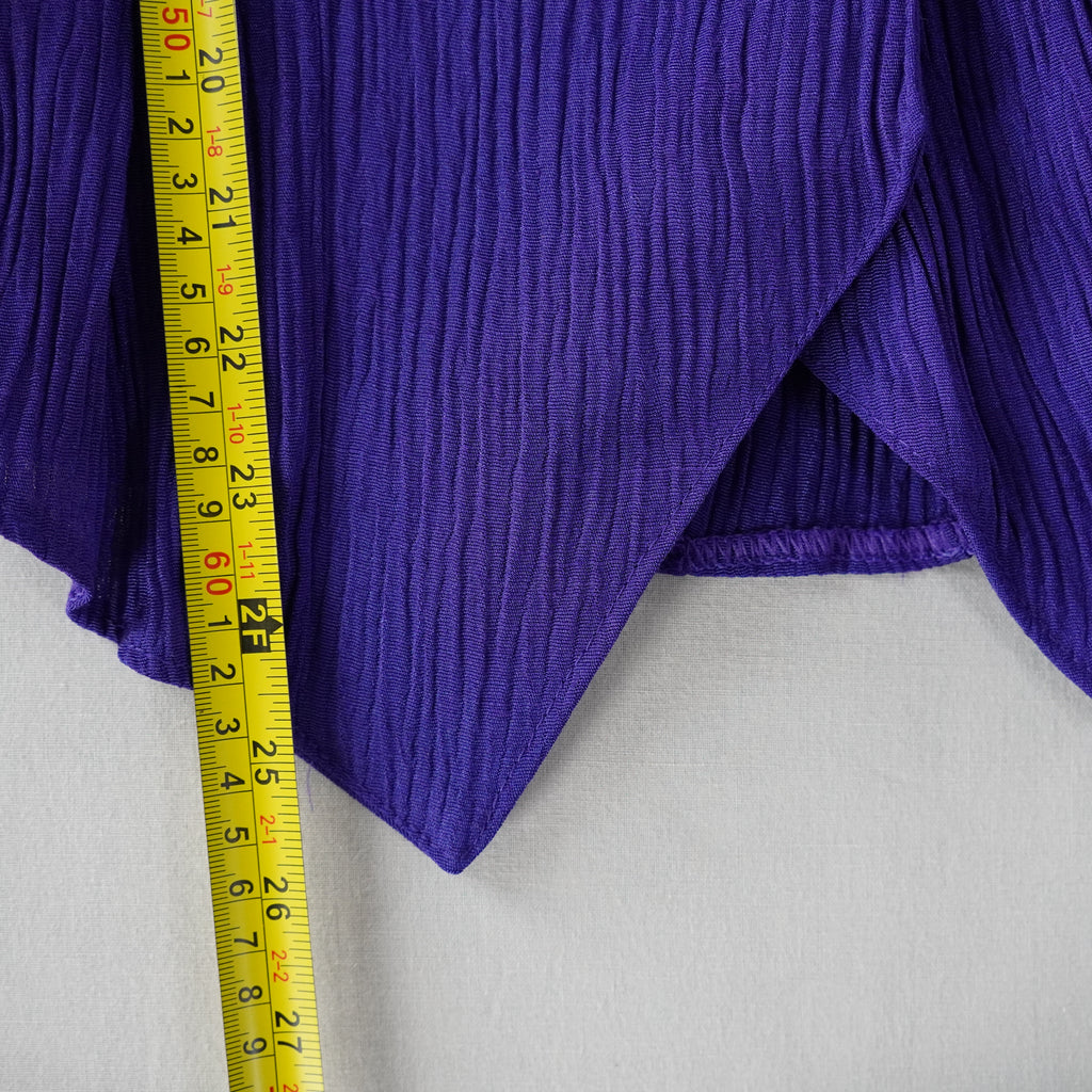 Berkertex Occasions Purple Crinkle Blazer with Floral Chiffon Accent – Size 14
