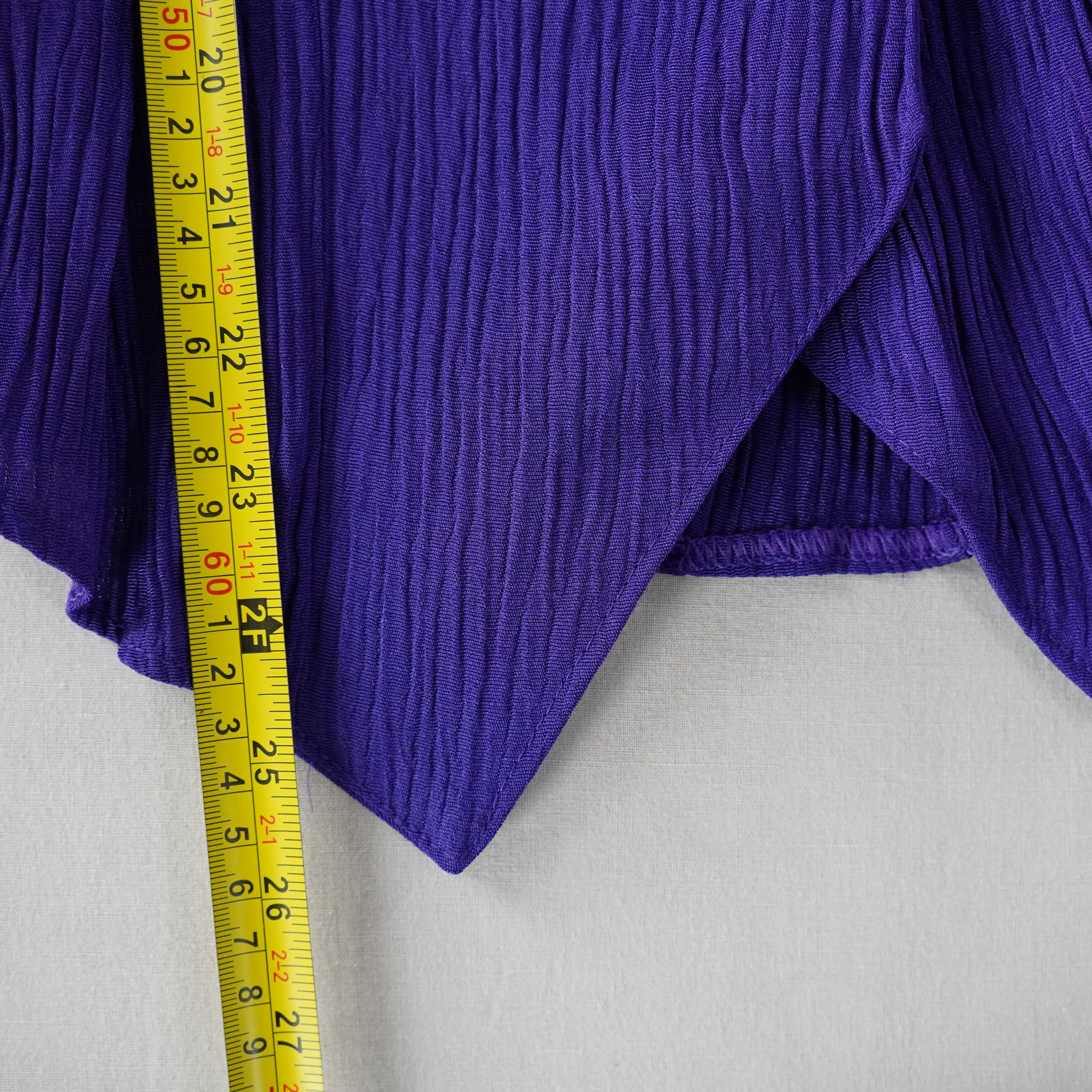 Berkertex Occasions Purple Crinkle Blazer with Floral Chiffon Accent – Size 14