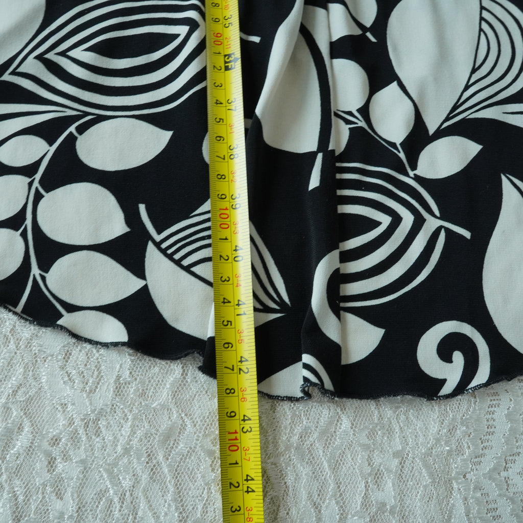 OXOXO Black & White Abstract Ring Accent Midi Dress | Made in USA | Size S