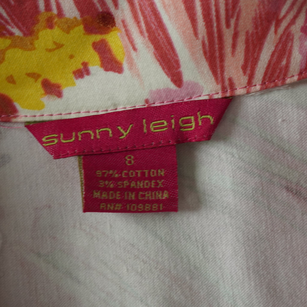 Sunny Leigh Pink Floral Ruched Blazer Jacket | Size 8