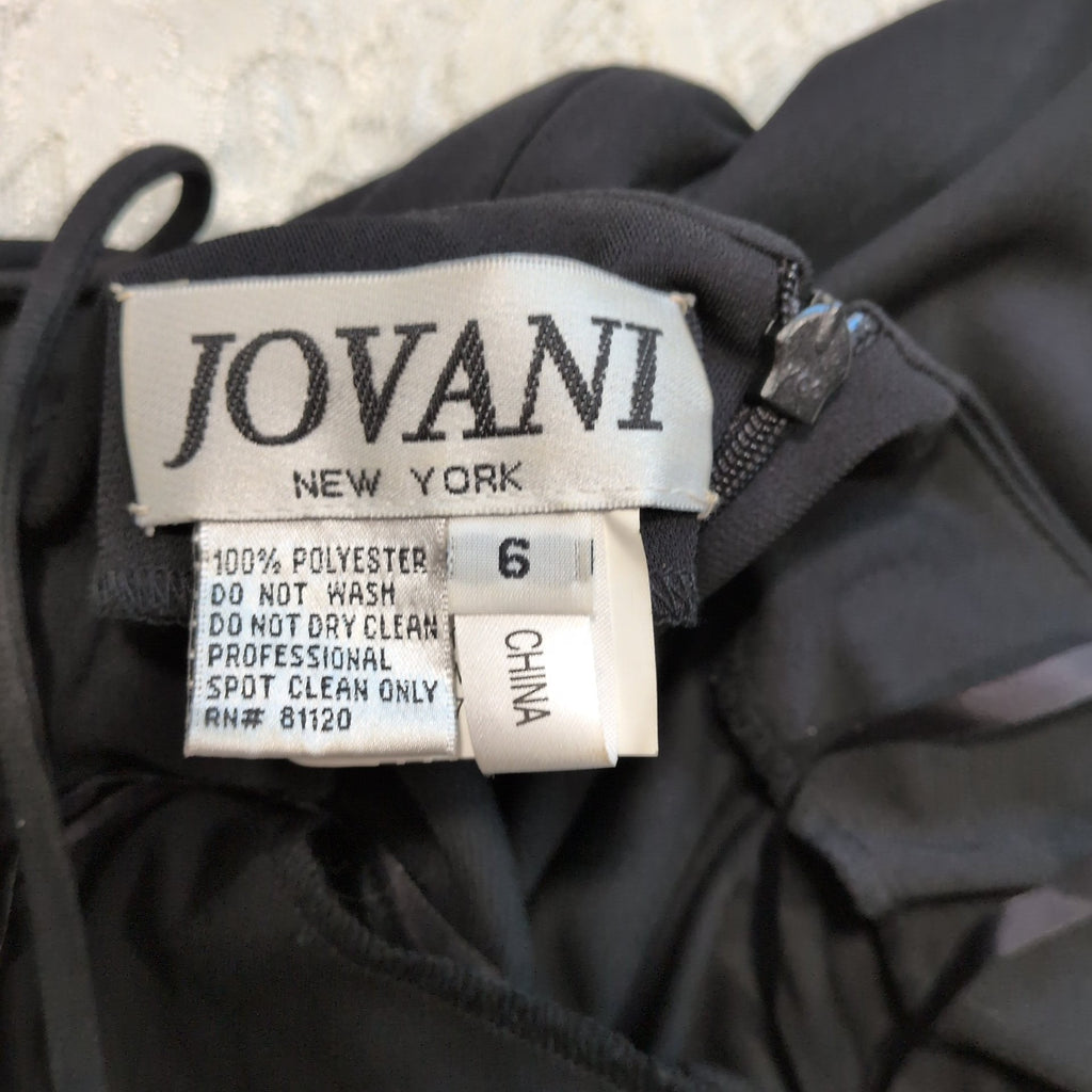 Jovani New York Black Embellished Asymmetrical Dress | Vintage | Size 6