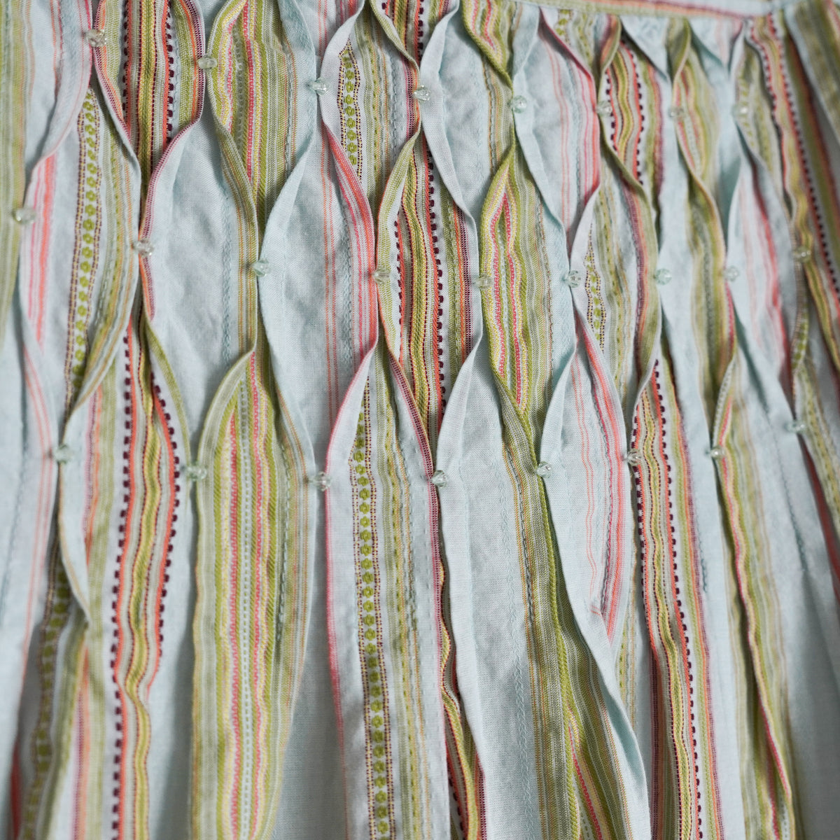 Talbots Petites Pastel Striped Beaded A-Line Skirt | Y2K | Size 6