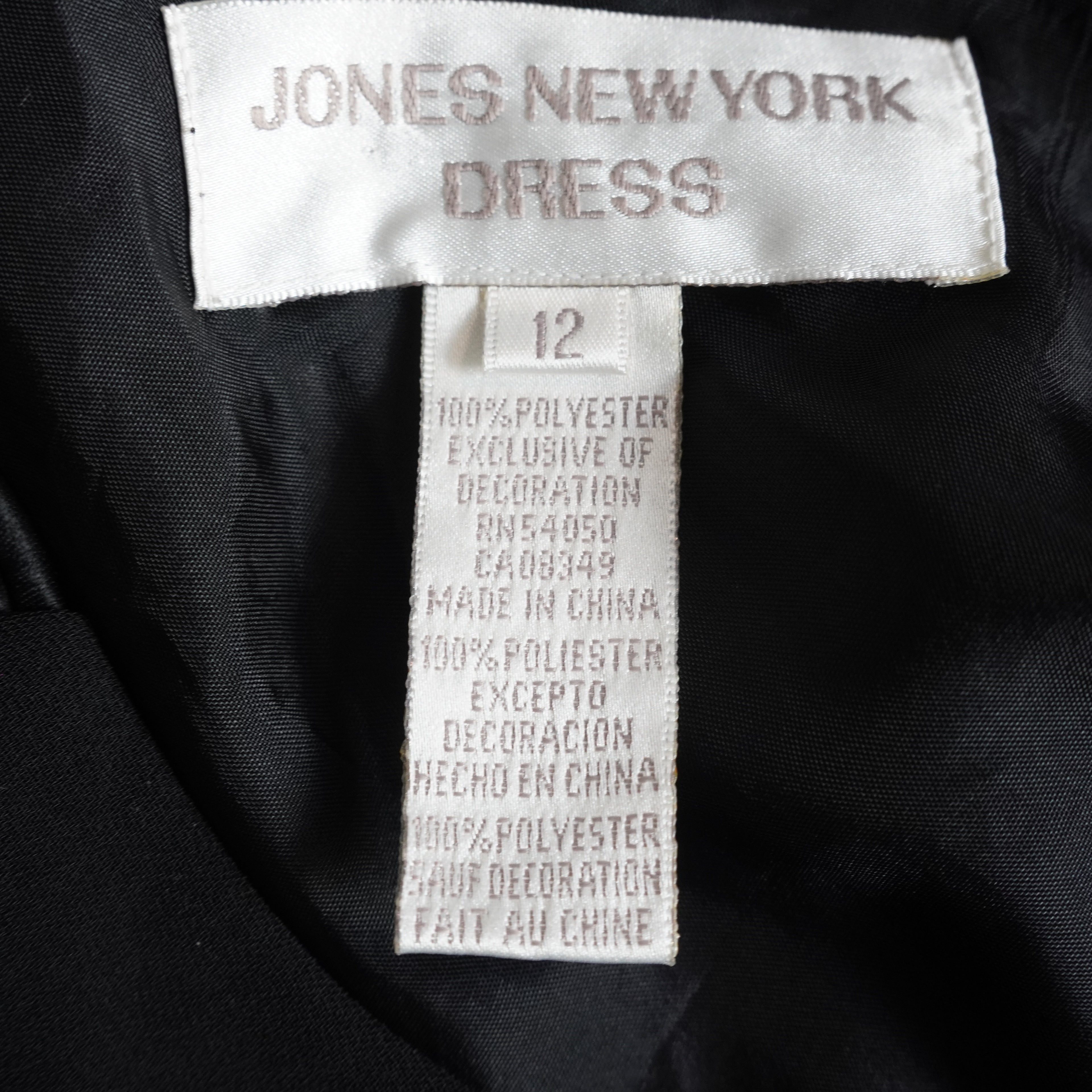Jones New York Dress Black Beaded Midi Dress | Vintage |Size 12