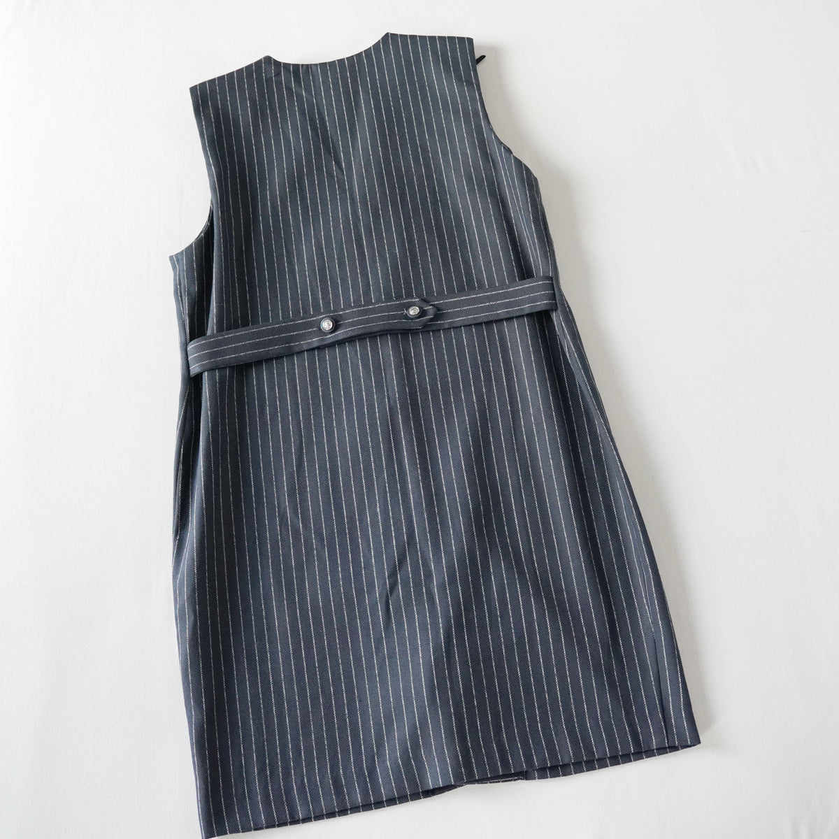 Positive Attitude Pinstripe Button Front Dress | Vintage | 12 Petite