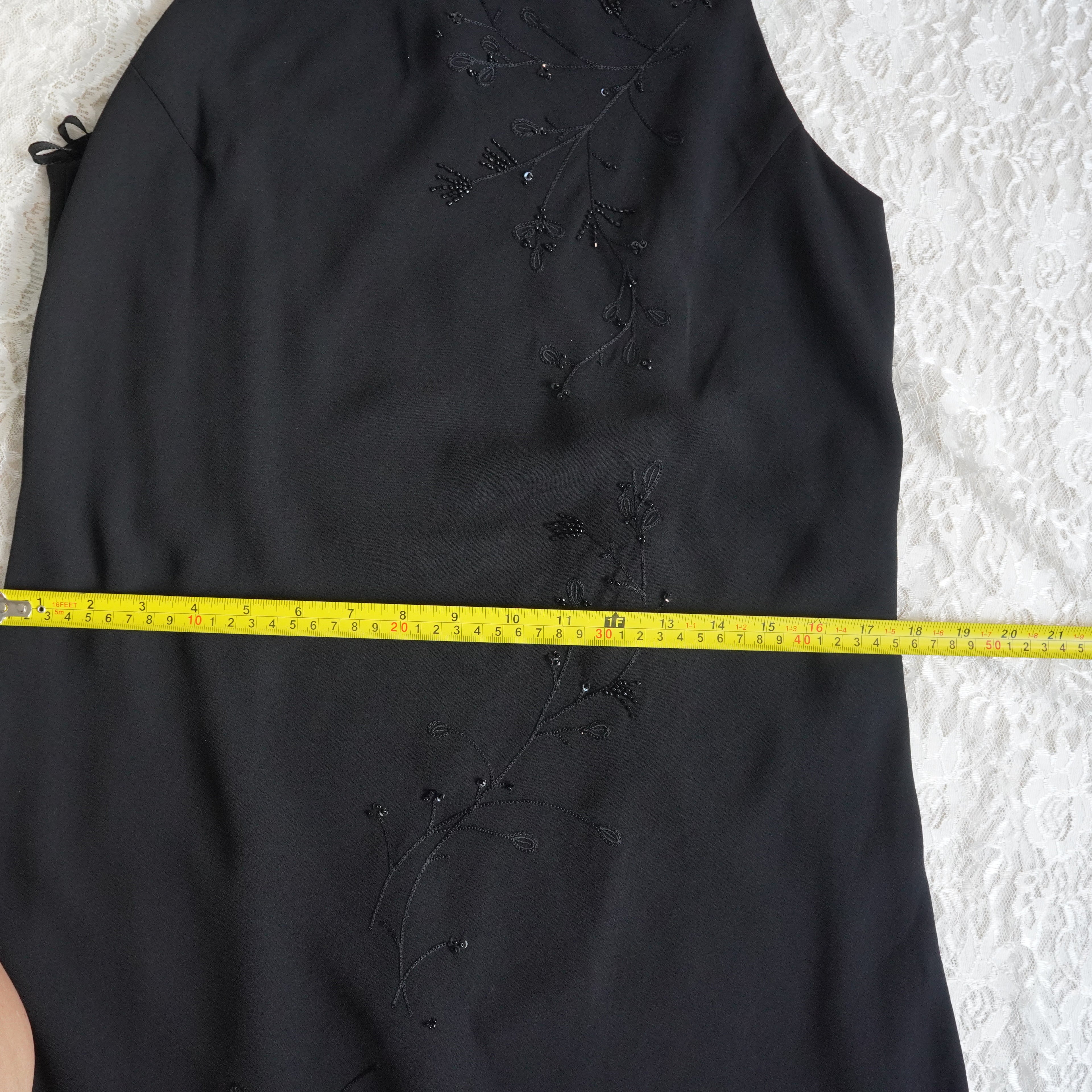 Jones New York Dress Black Beaded Midi Dress | Vintage |Size 12