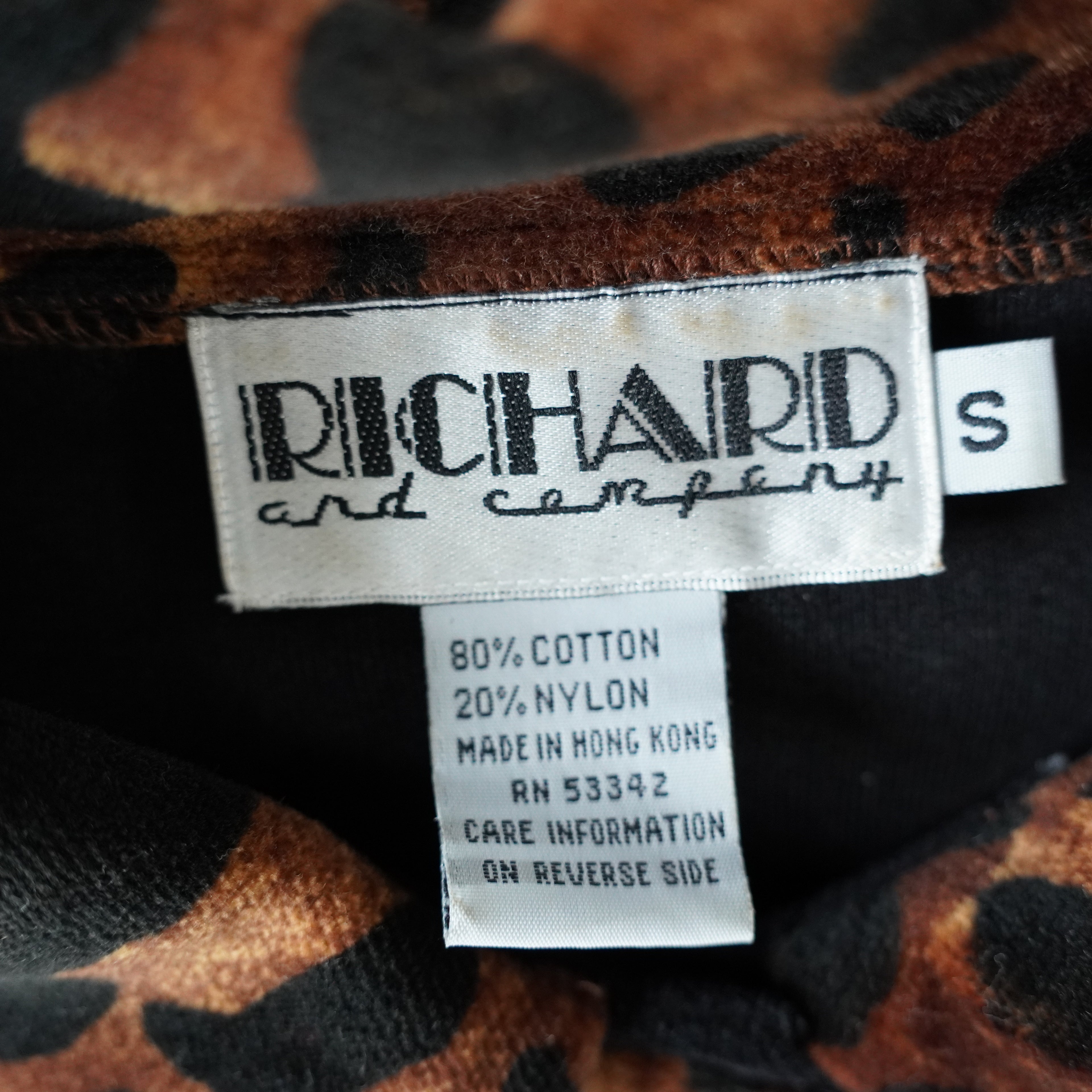 Richard & Company Velour Leopard Trim Jacket | Vintage | Small