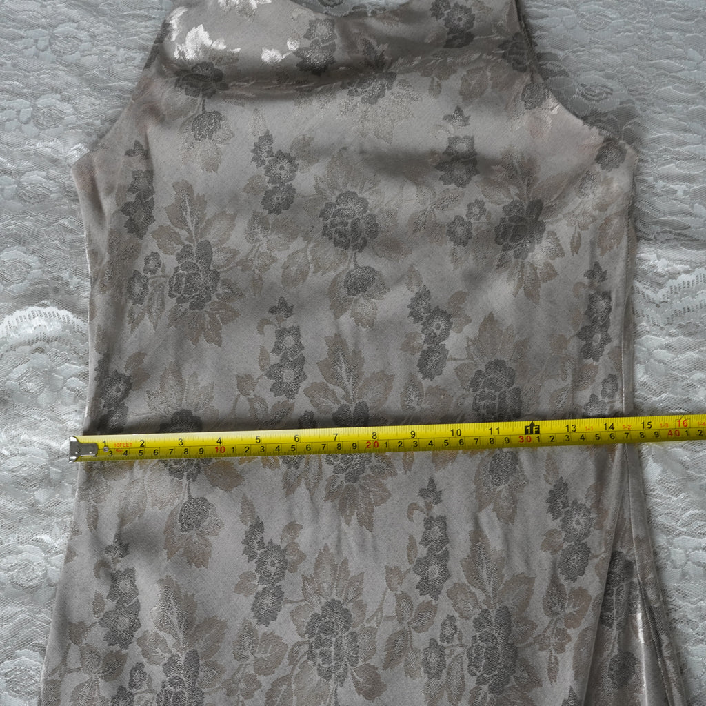 CDC Champagne Floral Jacquard Maxi Dress | Vintage | Size 6