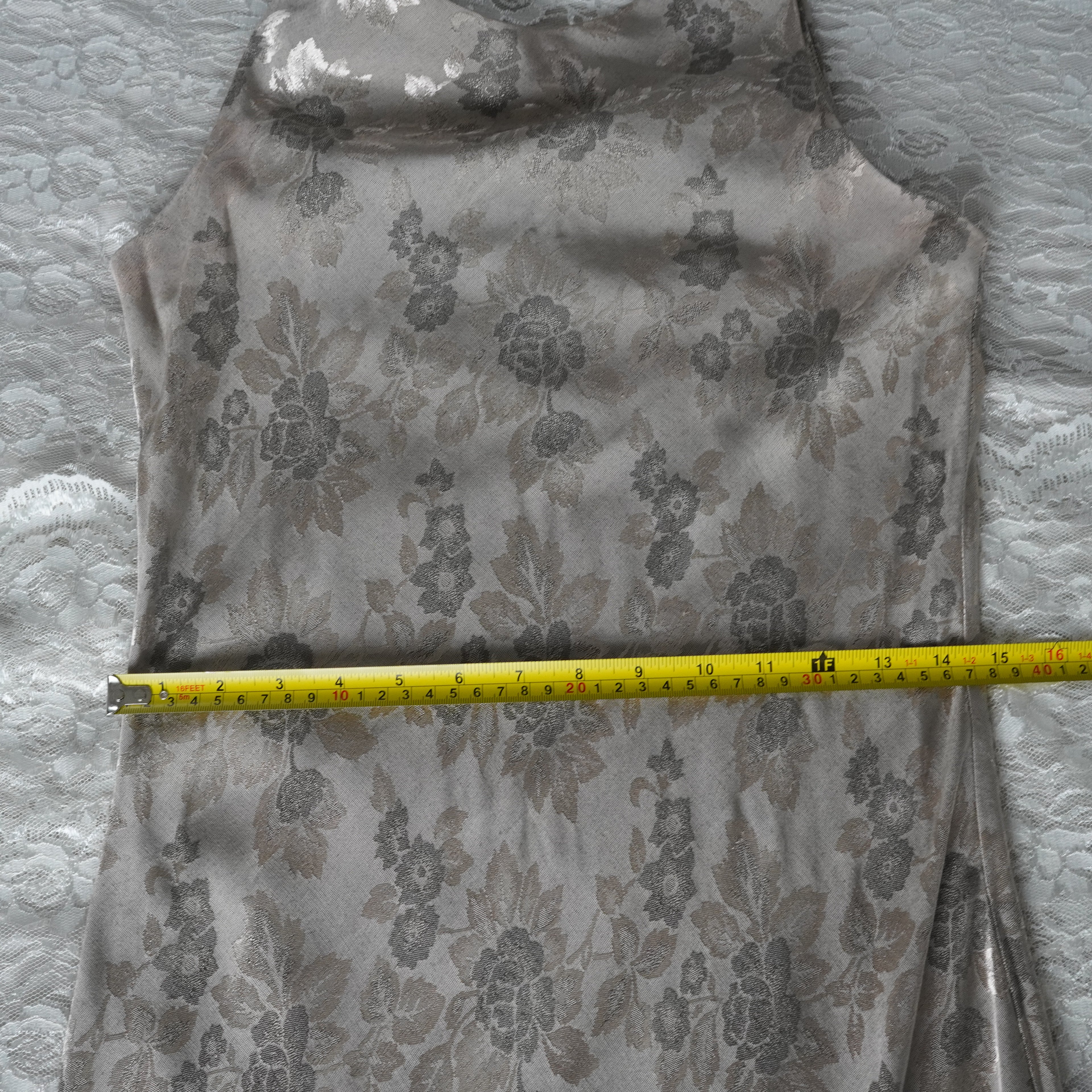 CDC Champagne Floral Jacquard Maxi Dress | Vintage | Size 6