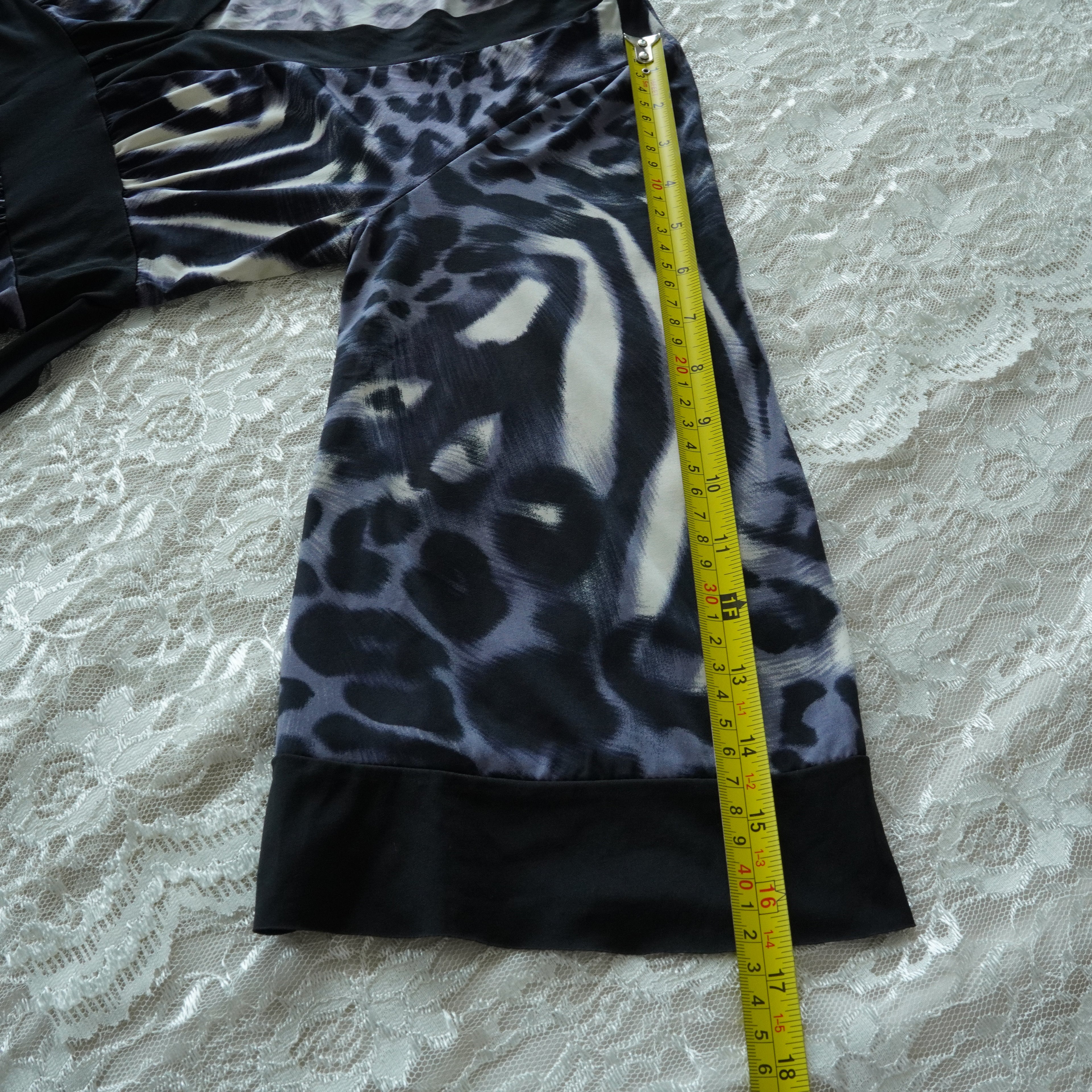 Body Central Animal Print Bell Sleeve Mini Dress | Empire Waist | Made in USA | Medium