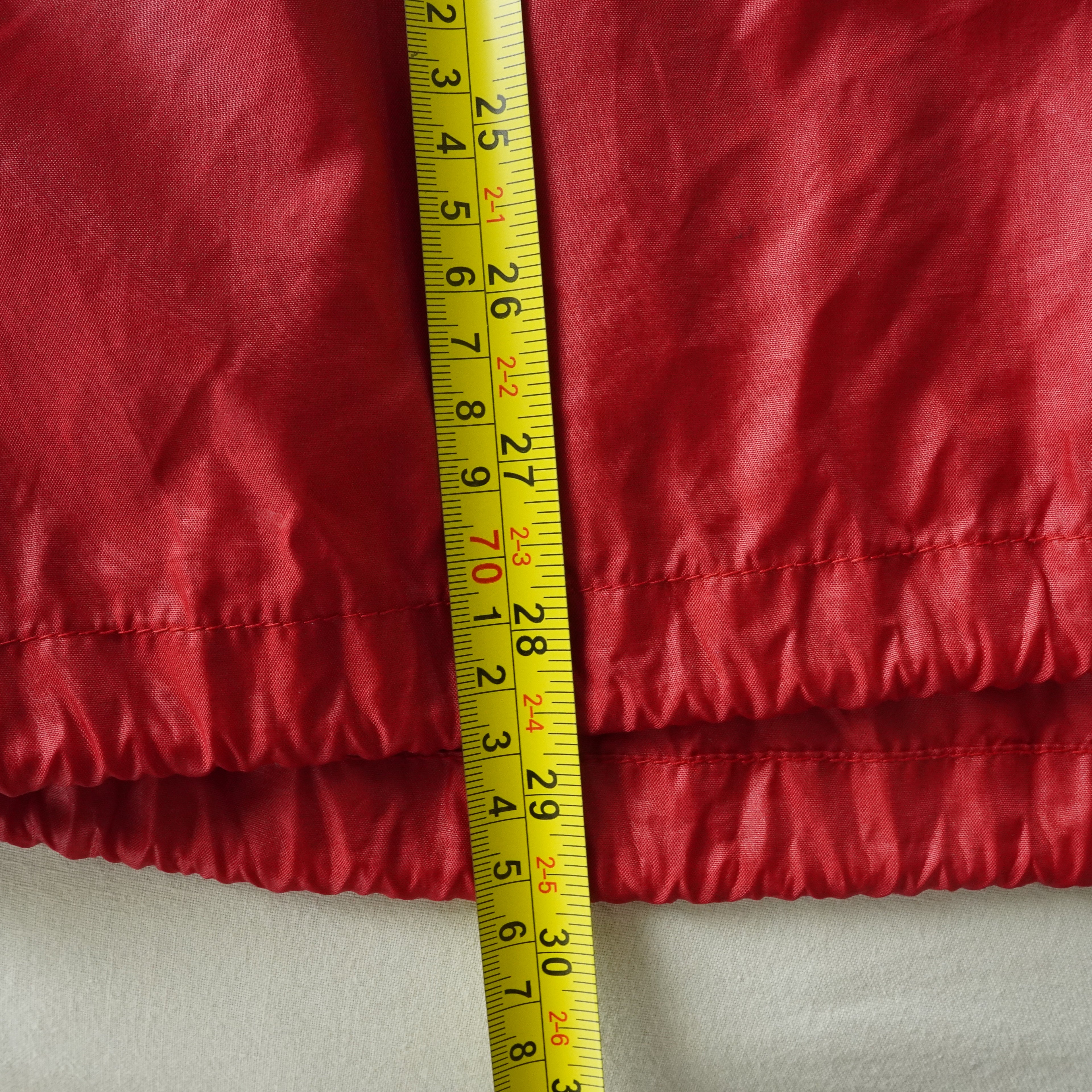 Russell Athletic Red Nylon Wind Pullover Made in Korea | Large