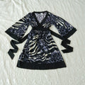 Body Central Animal Print Bell Sleeve Mini Dress | Empire Waist | Made in USA | Medium
