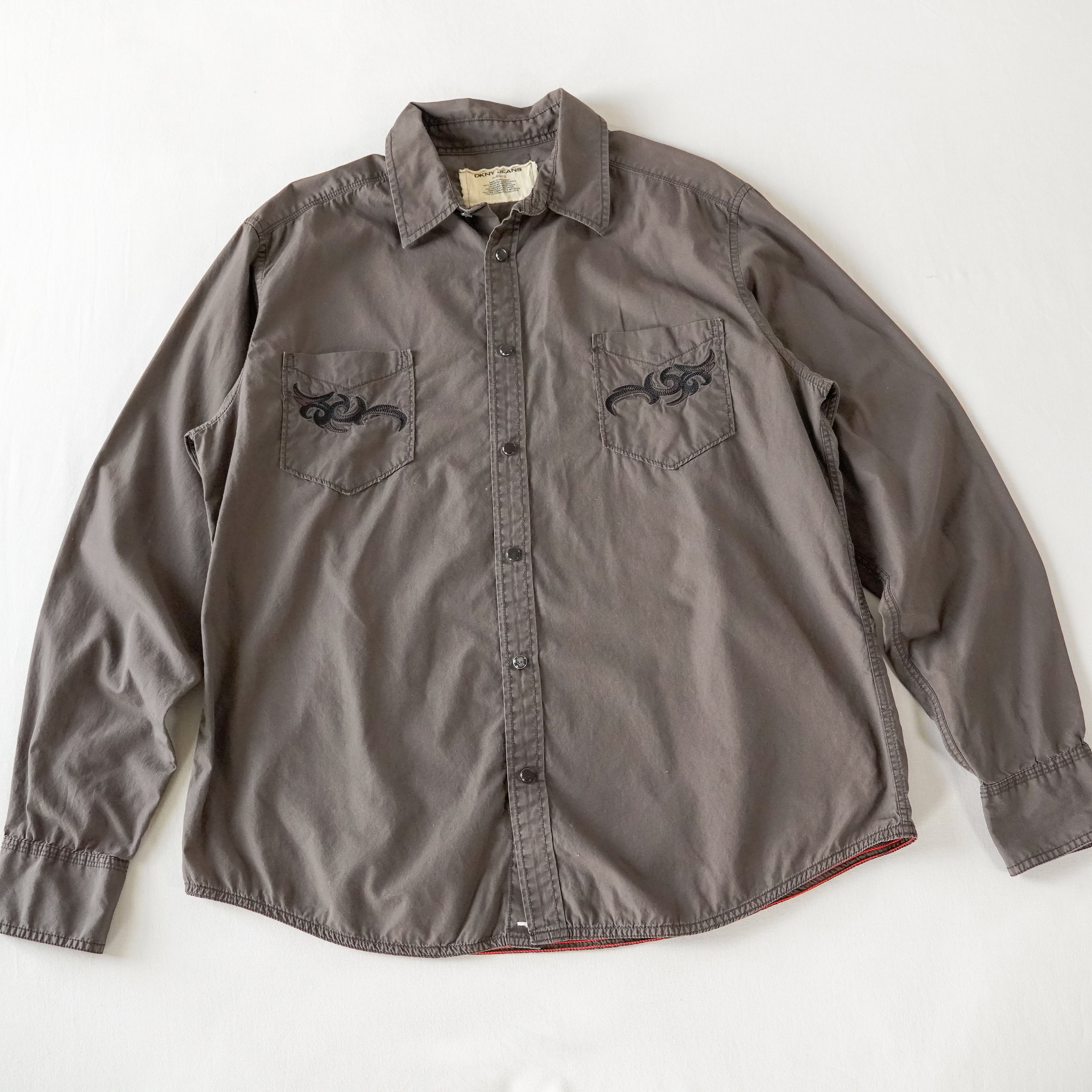 DKNY long-sleeve button | Y2K | XLarge