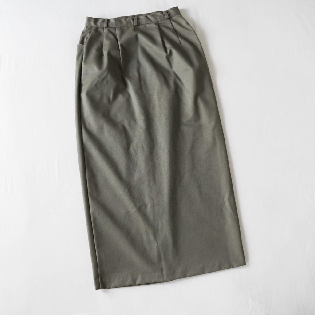 Valerie Peyson Olive Button Front Maxi Skirt | Vintage | Size 8