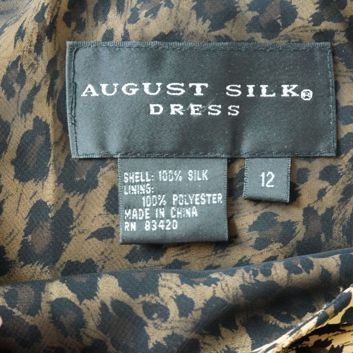 August Silk Leopard Print 100% Silk Maxi Dress | Y2K | Size 12