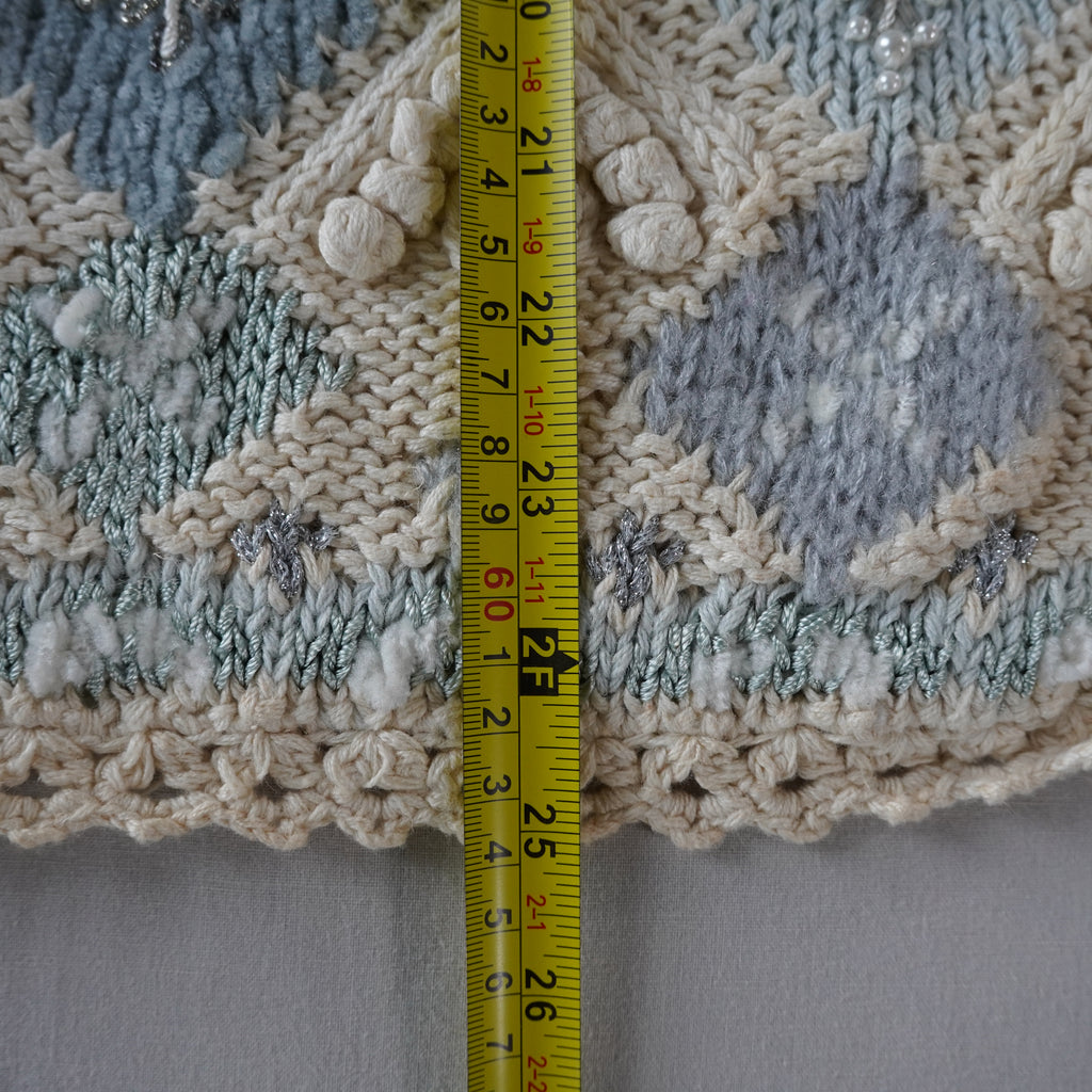 TIARA International Embellished Argyle Cardigan | Vintage | Size M