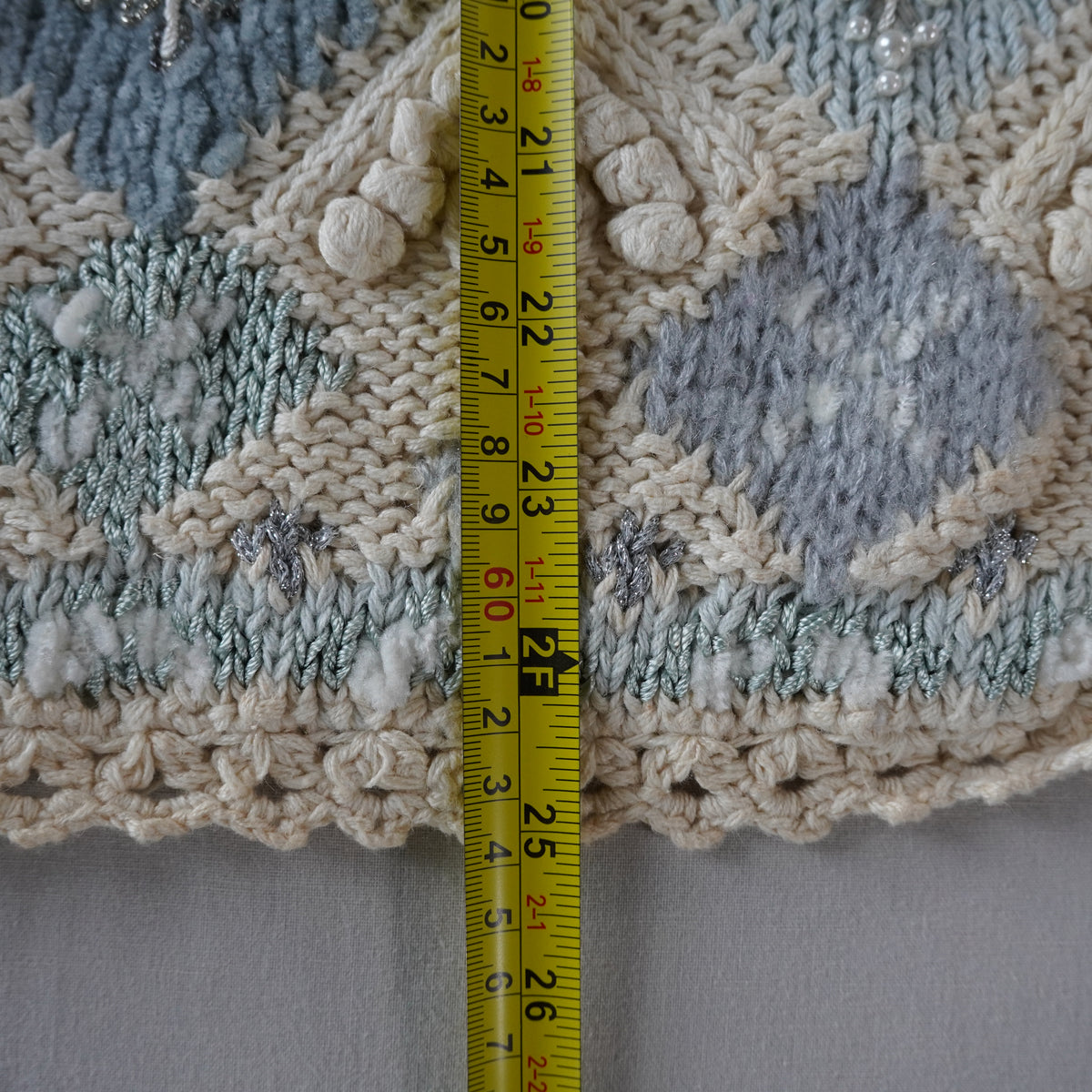 TIARA International Embellished Argyle Cardigan | Vintage | Size M