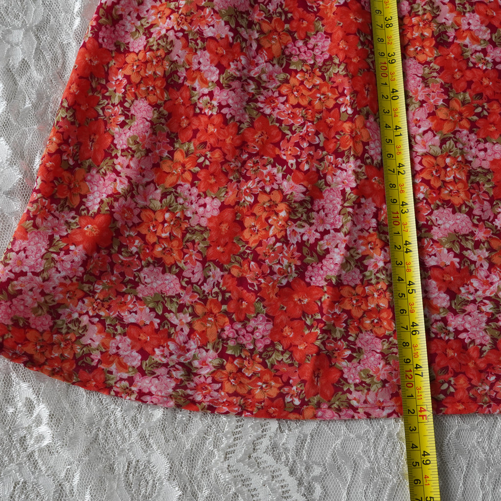 R&K Originals Red Floral Midi Dress | Vintage | Size 12