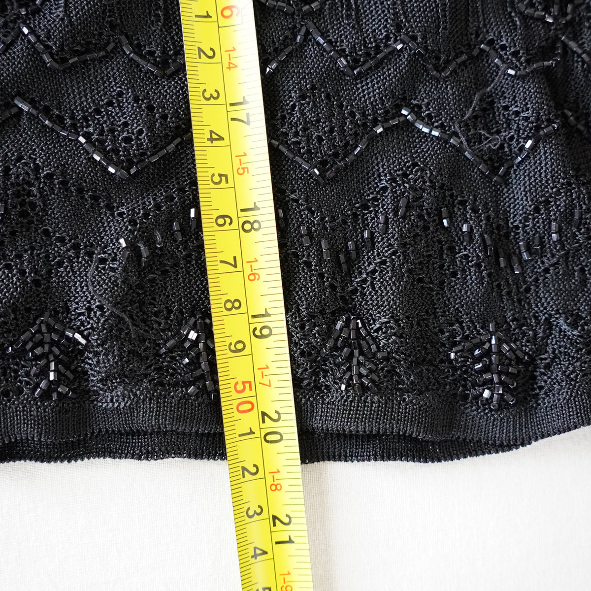 Valerie Stevens Beaded Pointelle Cardigan | Vintage | Small