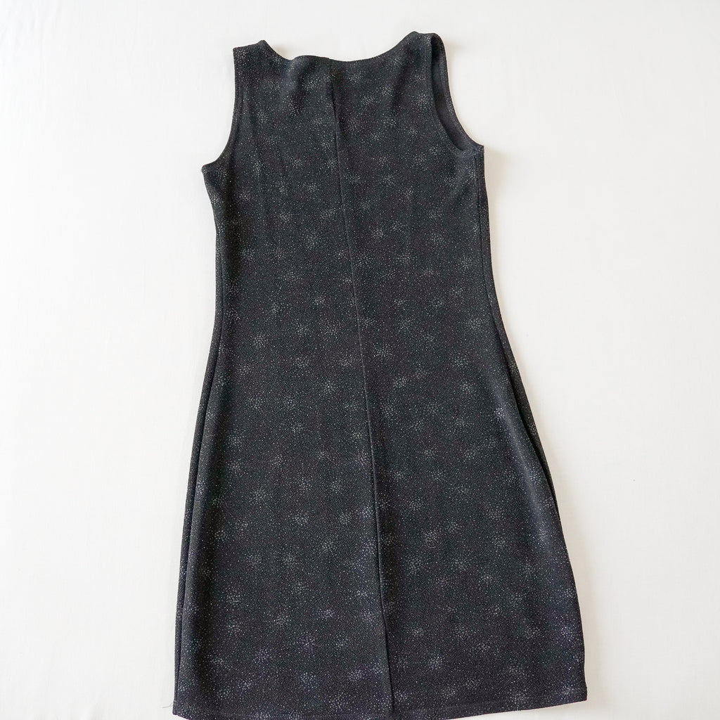 California Concepts Black Metallic Glitter Mini Dress | Y2K | Size Medium