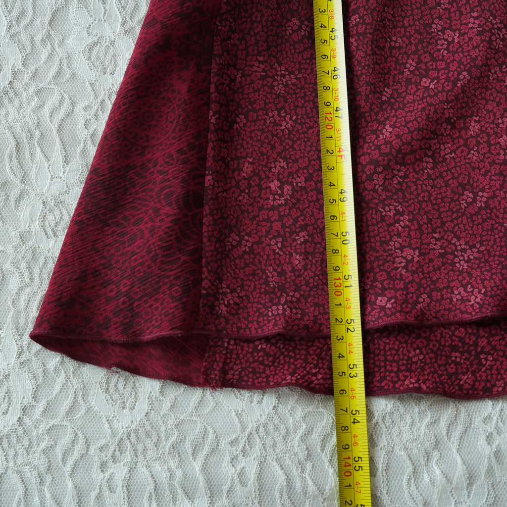 Norton McNaughton Burgundy Maxi Dress Floral Print | Y2K | Size M