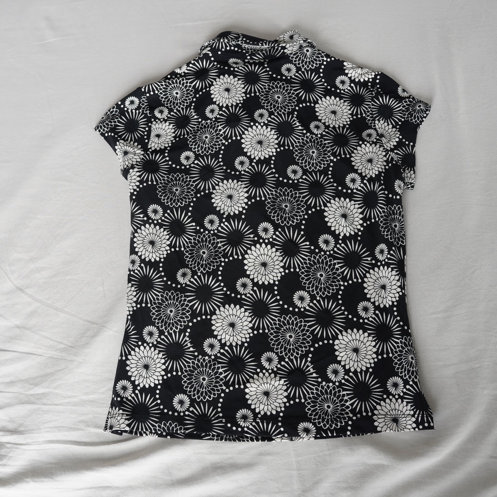 Express Floral Stretch Polo Top | Y2K | Size Small