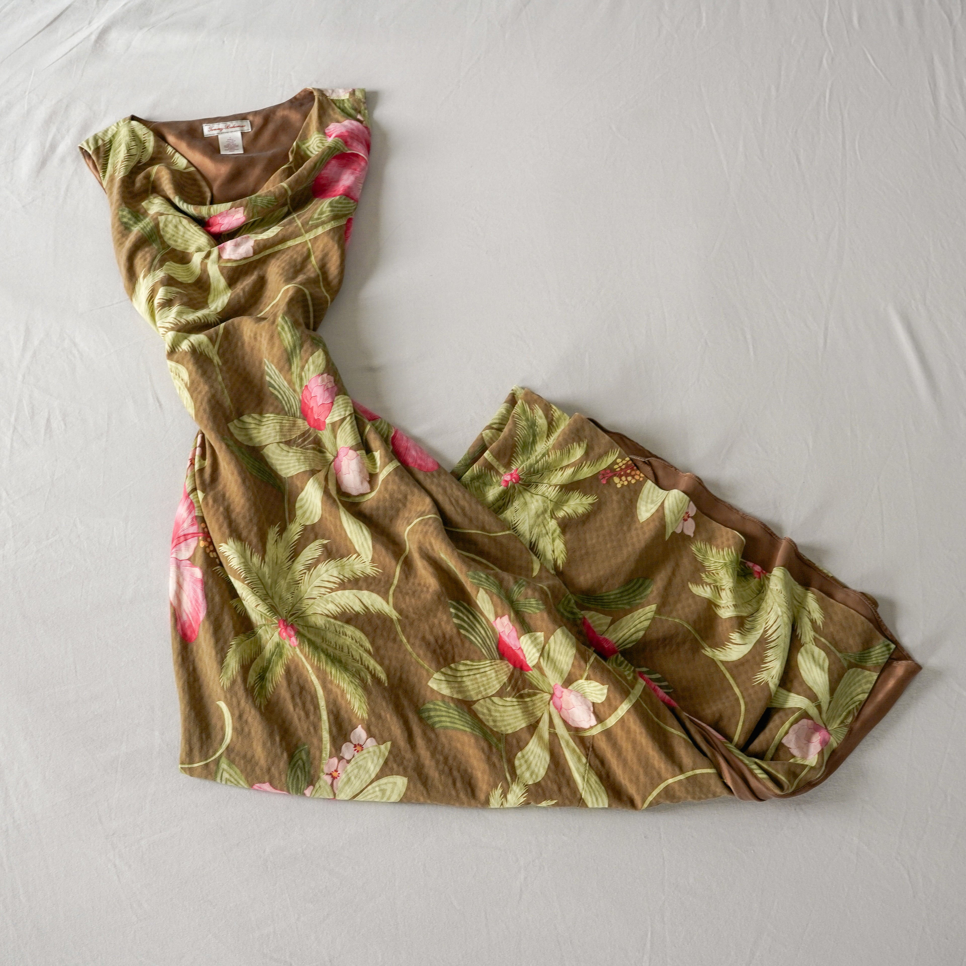 Tommy Bahama 100% Silk Tropical Floral Maxi Dress | Y2K | Size 4
