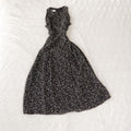 Vintage 90s Jones New York Black Floral Midi Dress | Vintage | 12P