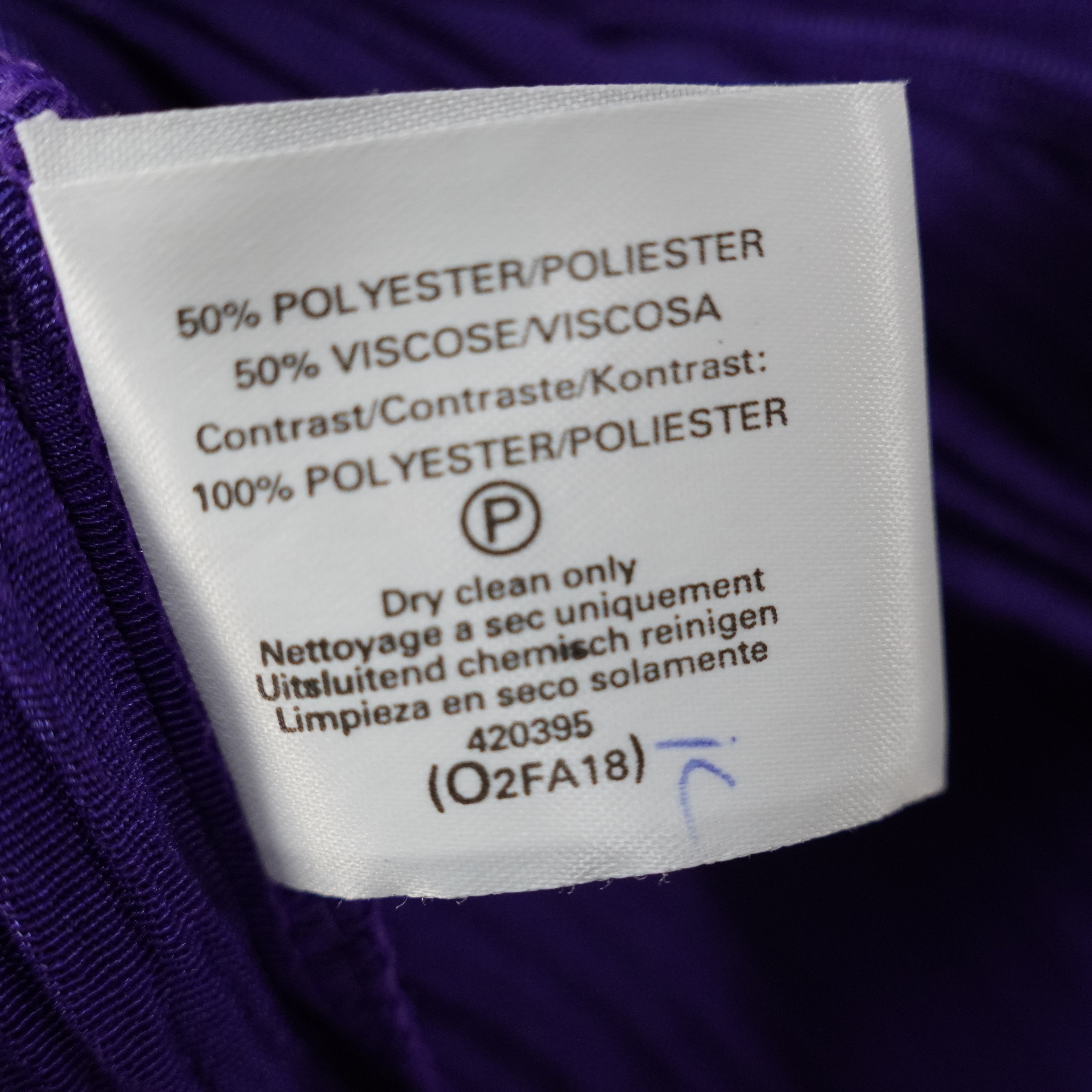Berkertex Occasions Purple Crinkle Blazer with Floral Chiffon Accent – Size 14