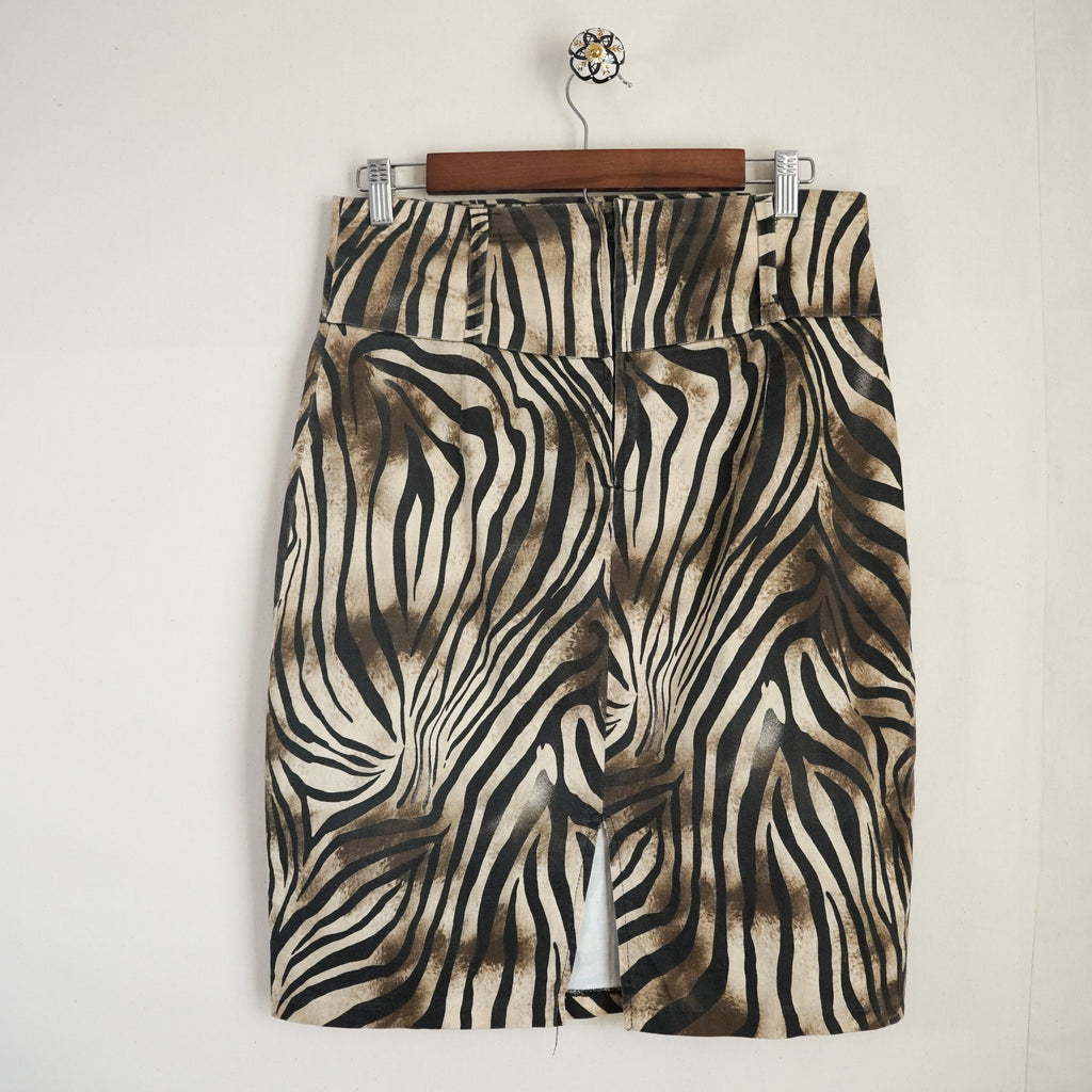 Event Zebra Print High Waist Pencil Skirt | Vintage | Large