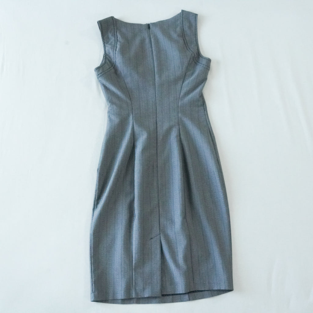 XOXO Gray Pinstripe Sheath Dress | Y2K | Size 1/2