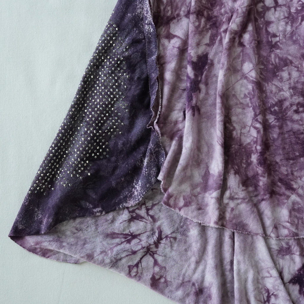 Vocal Purple Tie-Dye Rhinestone Swing Tank Top Made in USA Size Large