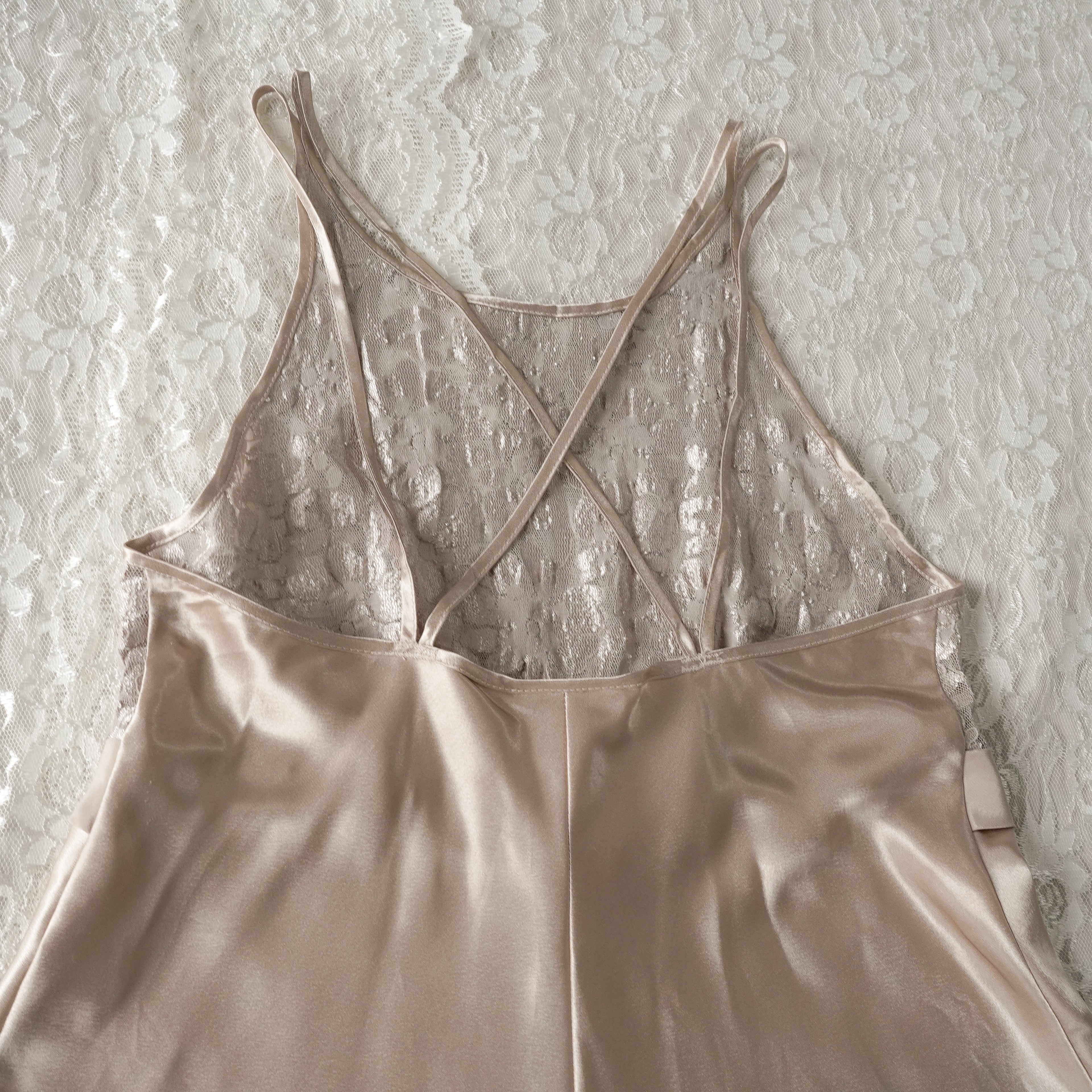 California Dynasty Expressions Satin Lace Dress | Y2K | Small