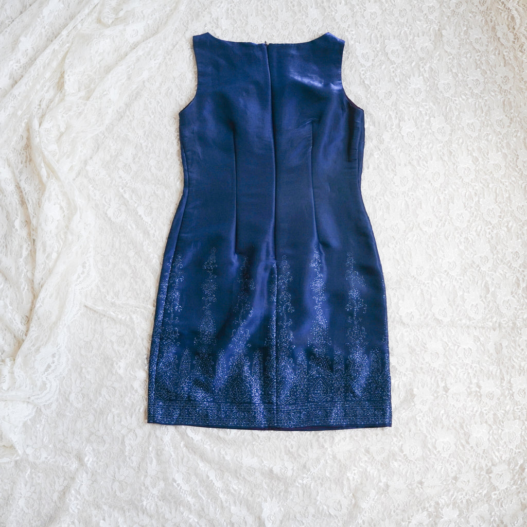 CDC Sapphire Blue Shimmer Sheath Dress | Size 6