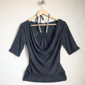 Y2K iZ Byer California Black Cowl Neck Halter Beaded Going Out Top M NWT