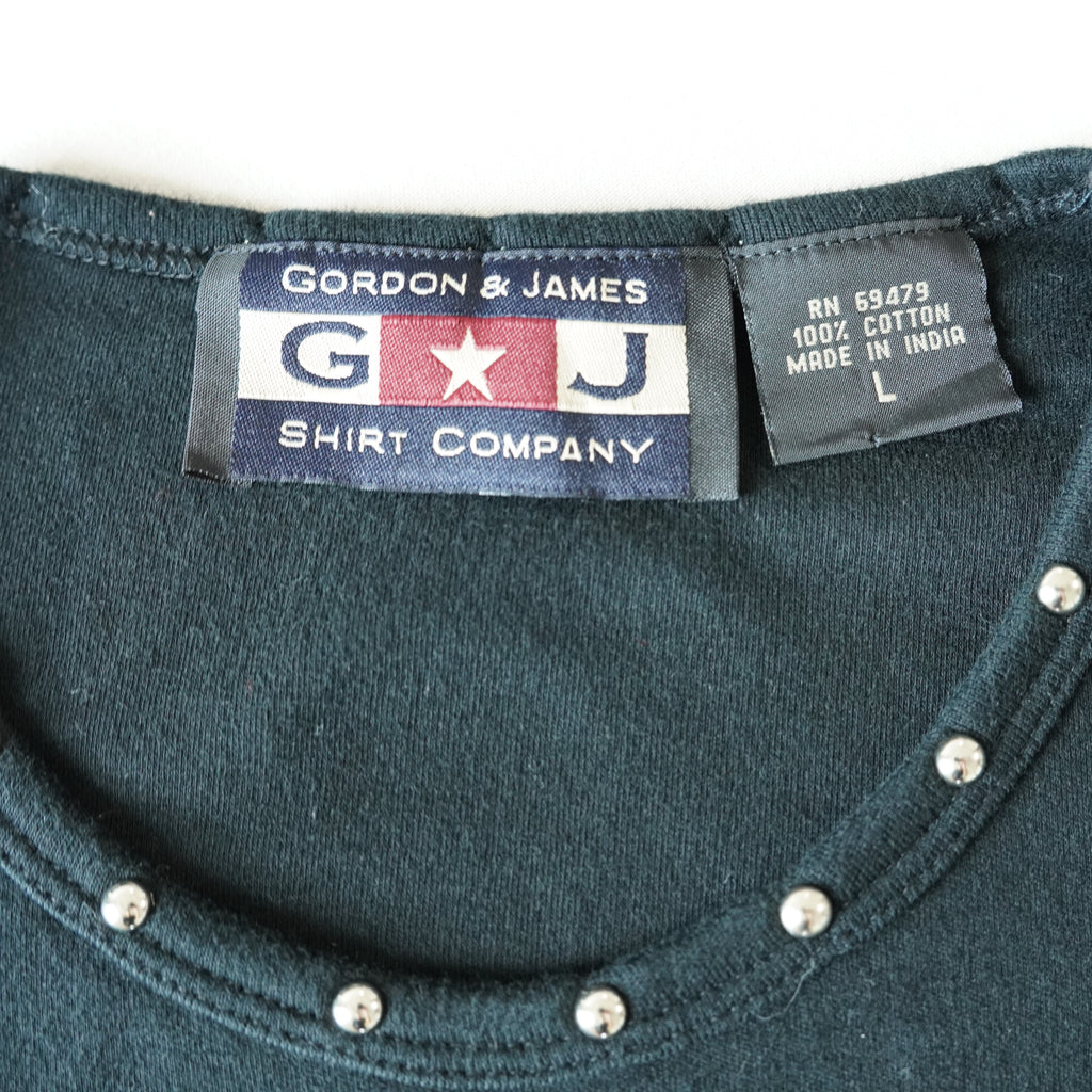Gordon & James Studded Western Cowboy Baby Tee | Vintage | Large