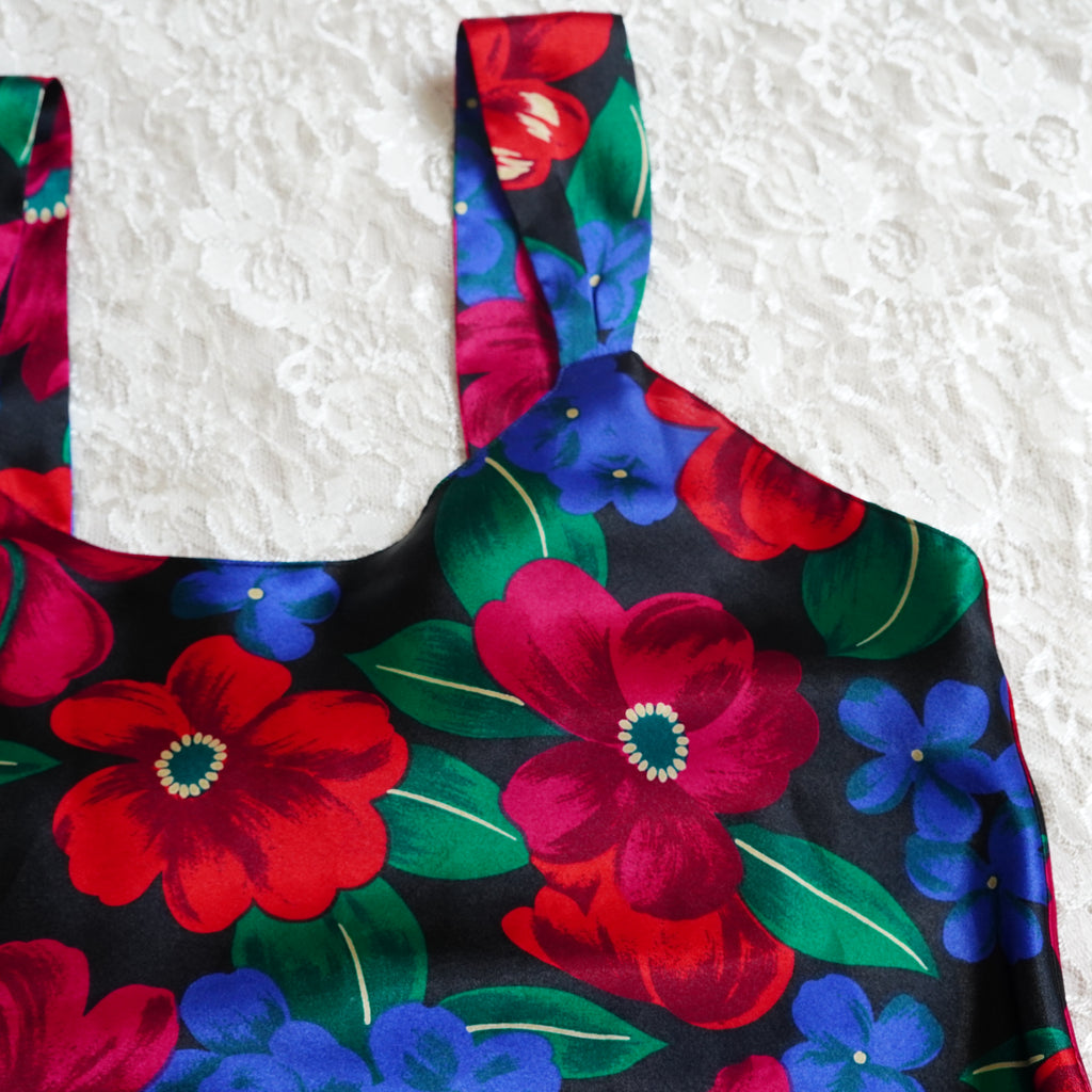 Sedú Satin Floral Mini Slip Dress | Small