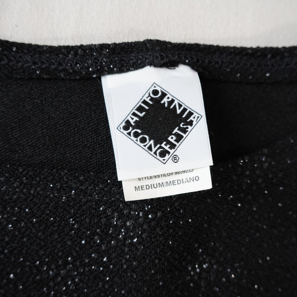 California Concepts Black Metallic Glitter Mini Dress | Y2K | Size Medium