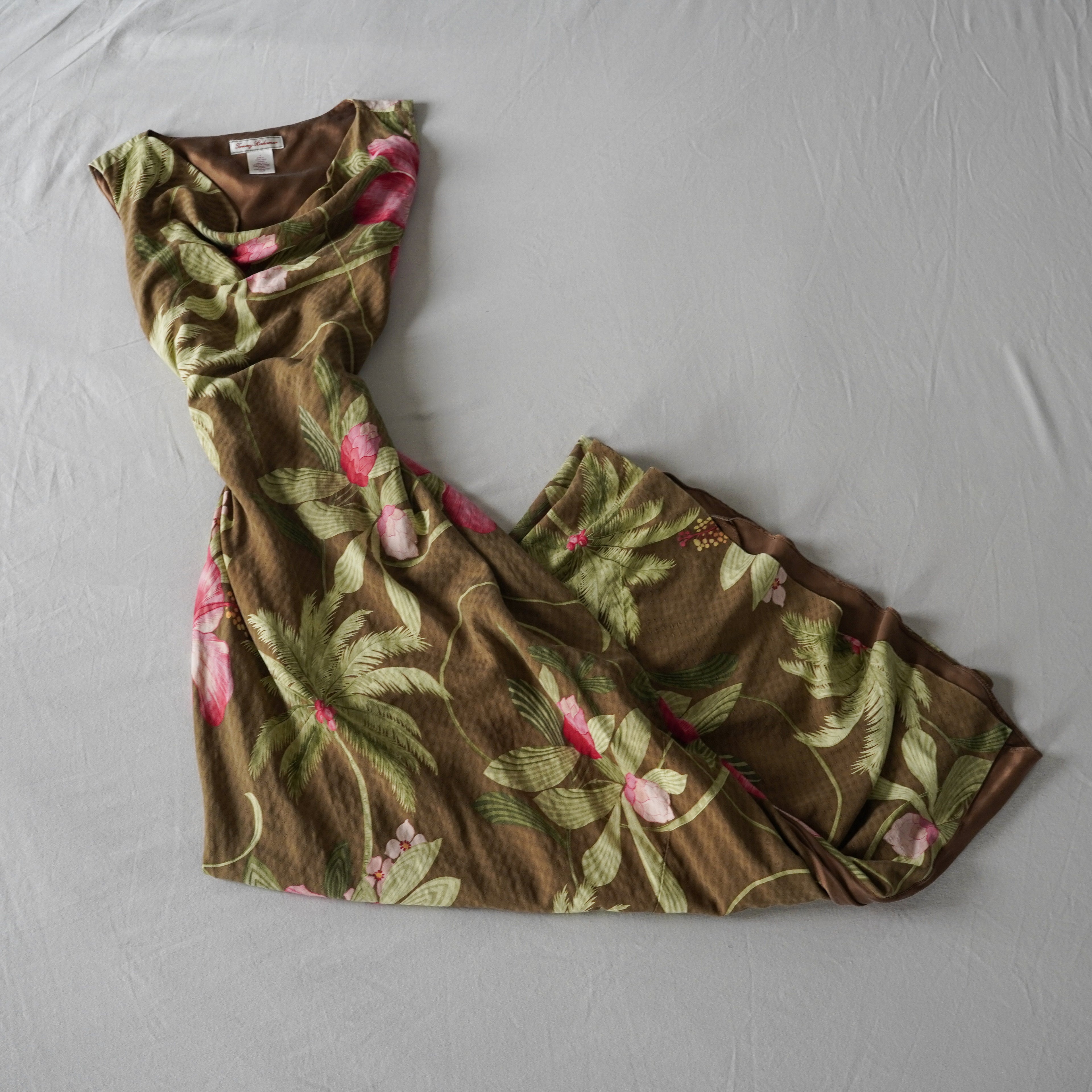 Tommy Bahama 100% Silk Tropical Floral Maxi Dress | Y2K | Size 4